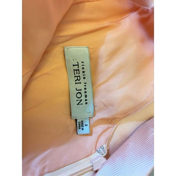 Ricky freeman Teri Jon 100% silk sleeveless peach dress size 2 - Picture 14 of 14
